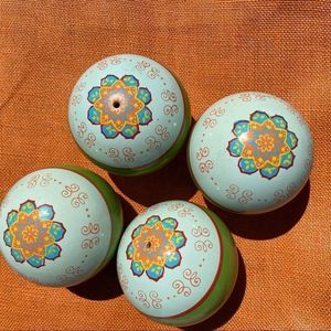 Vintage Set of 4 green carpet balls
